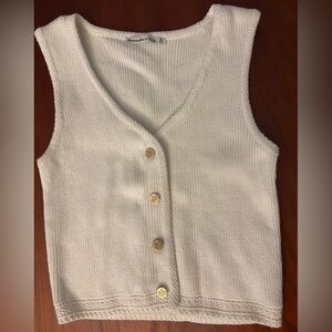 Abercrombie & Fitch Cream Button Down Vest